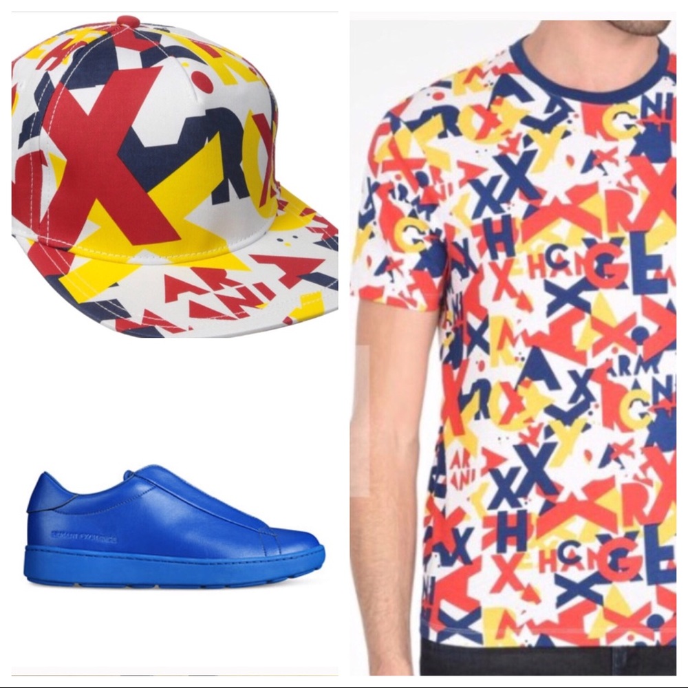 Armani Exchange Shirt, Cap and Shoes